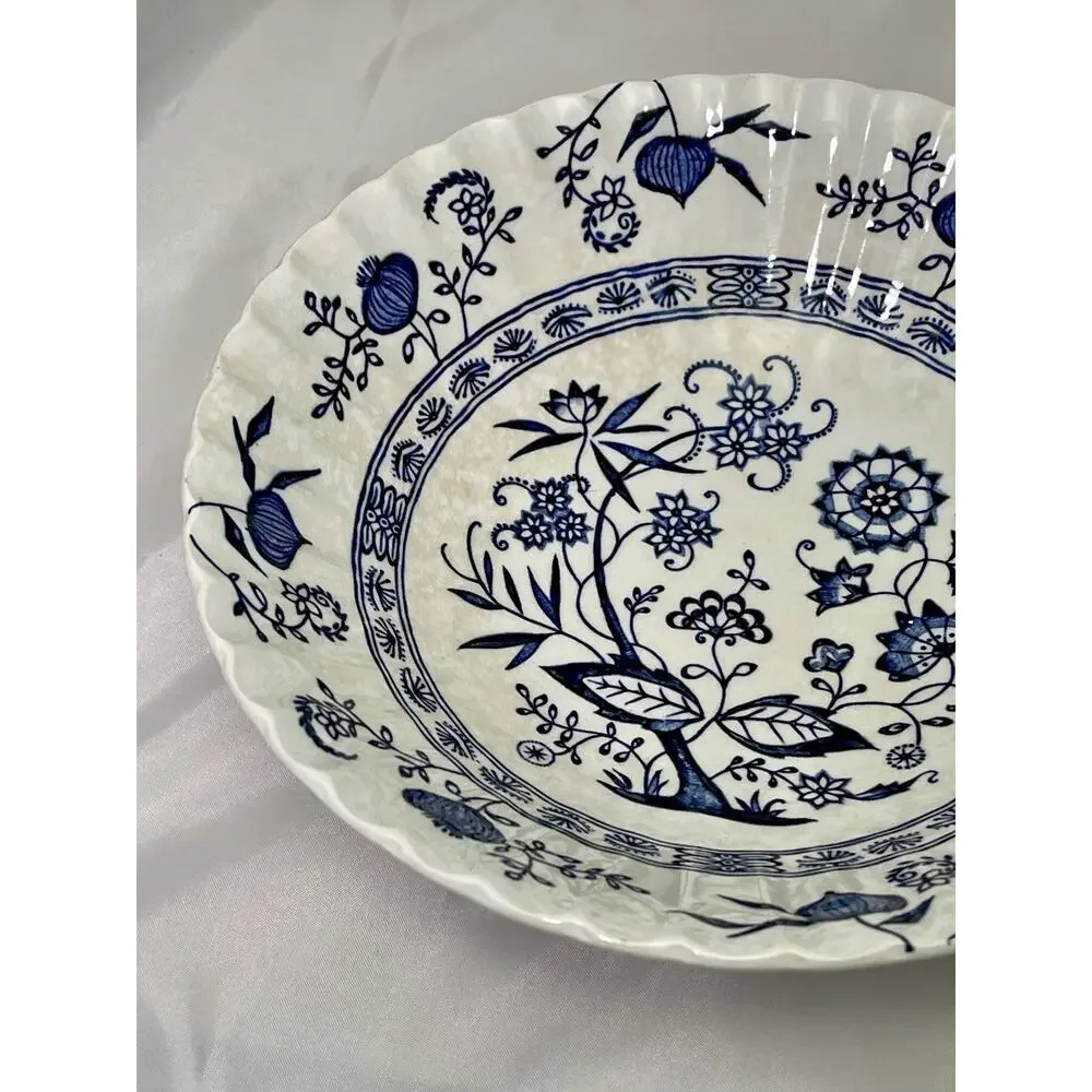 Vintage Classic J &G Meakin Blue Nordic Onion Ironstone Round Serving Bowl